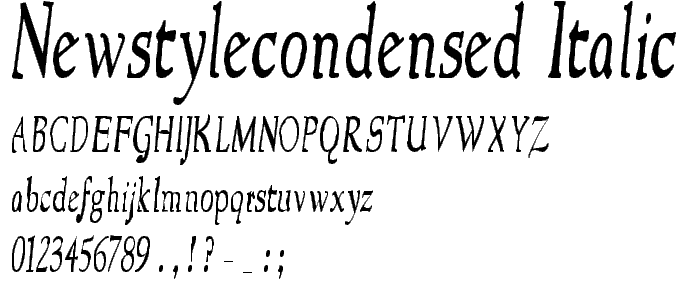 NewStyleCondensed Italic font